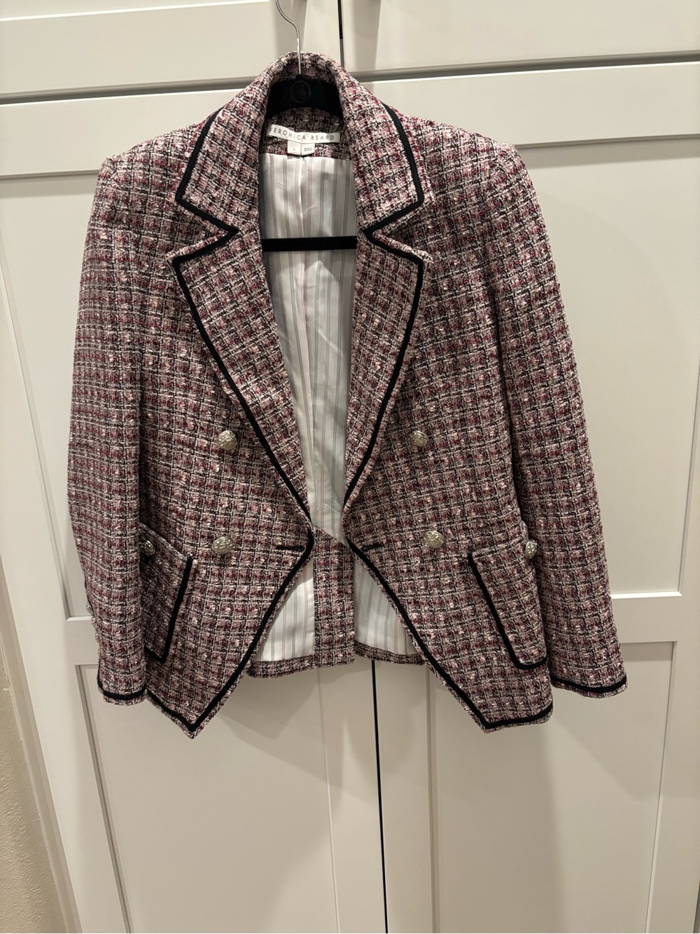 Veronica Beard Theron Tweed Double-Breasted Blazer - Picture 4 of 12